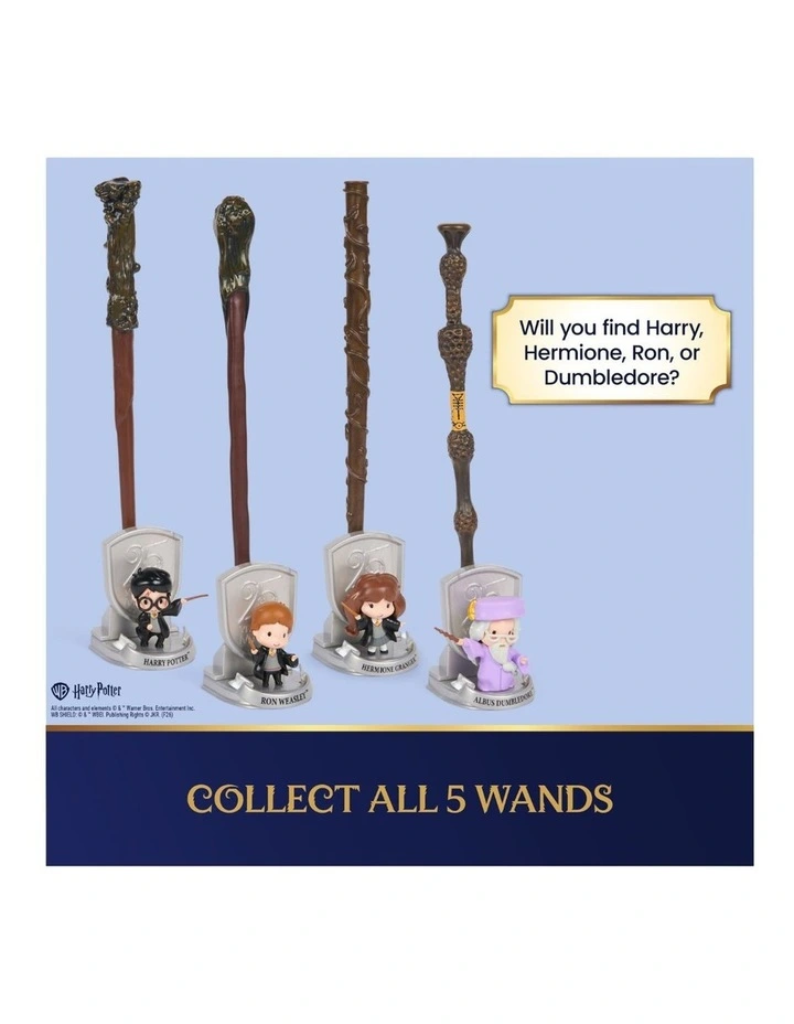 Wizarding World Harry Potter, 25 Years of Magic Magical Collector Mystery Wand with Display Stand and Character Figures image 7
