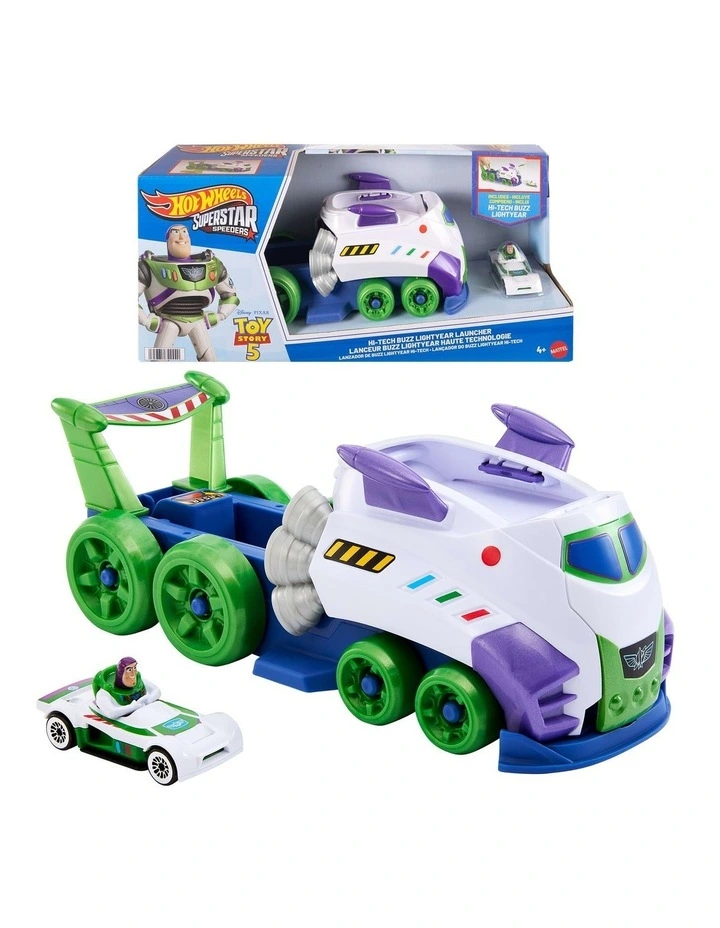 Superstar Speeders Disney and Pixar Hi-Tech Buzz Lightyear Launcher and Die-Cast Vehicle Toy image 1