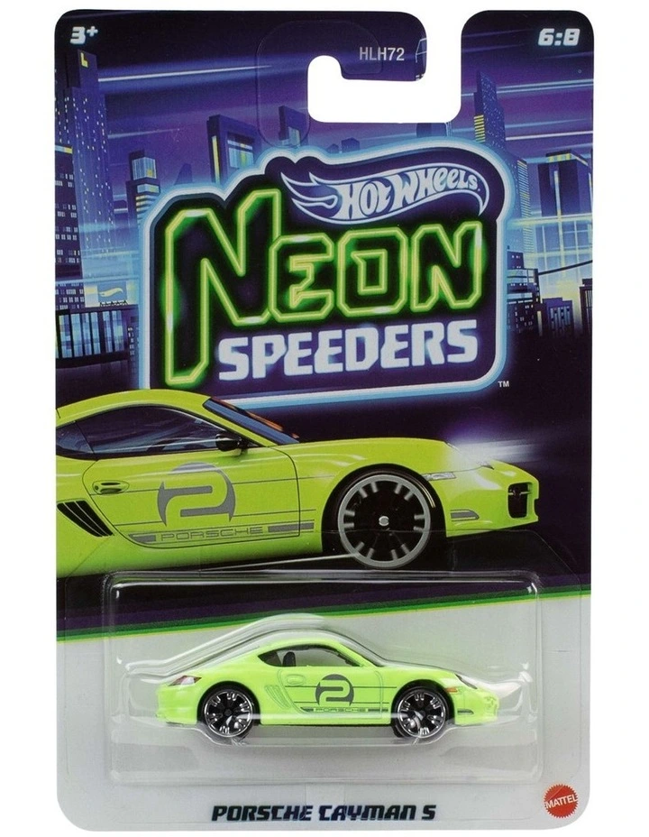 Hot Wheels Cars, Neon Speeders, 1 Die-Cast Toy Car with Neon Designs image 4
