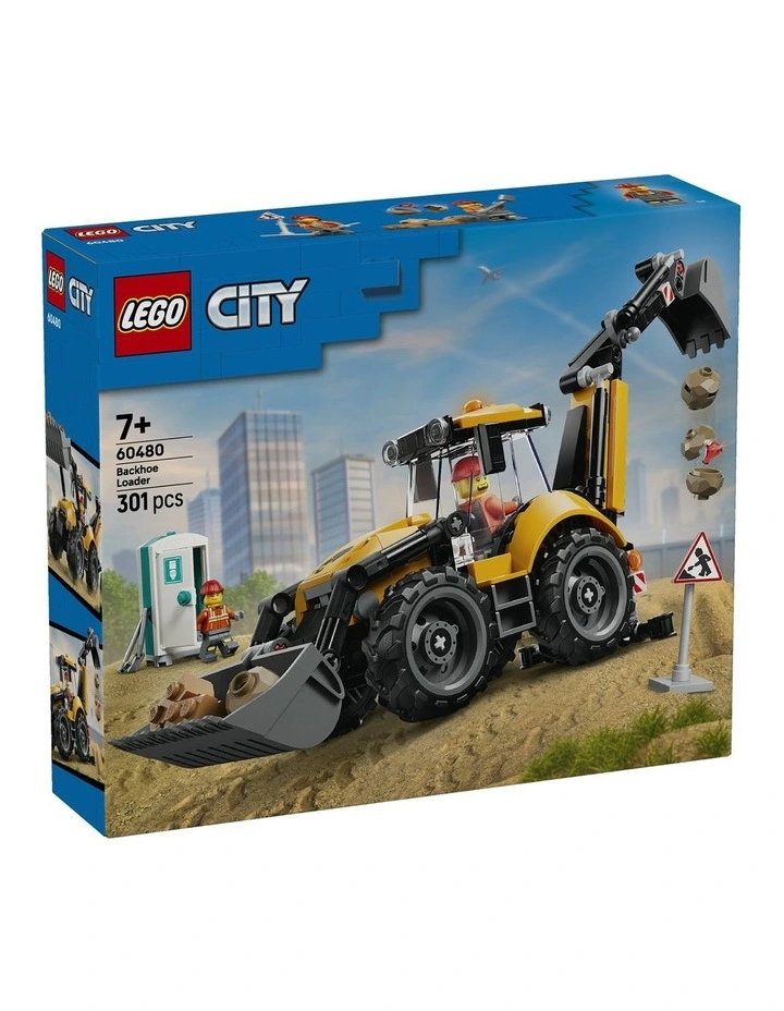 City Yellow Backhoe Loader Building Toy 60480 image 1