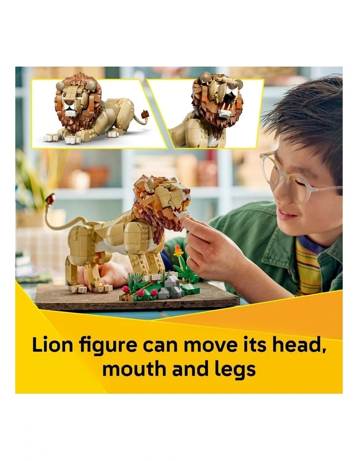 3 in 1 Wild Animals Creator Majestic Lion Building Set 31386 image 4