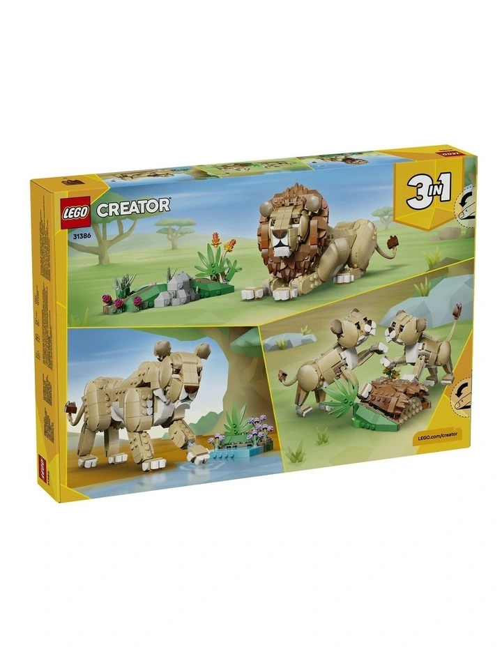 3 in 1 Wild Animals Creator Majestic Lion Building Set 31386 image 7