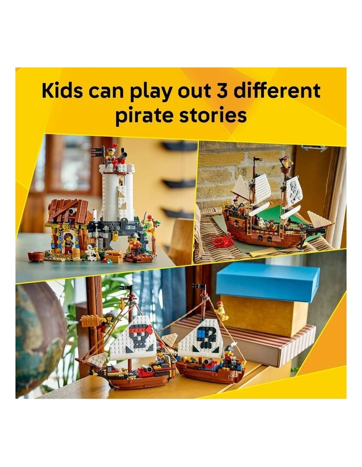 3 in 1 Iconic Creator Pirate Ship Building Toy 31387 image 3