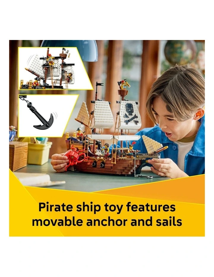 3 in 1 Iconic Creator Pirate Ship Building Toy 31387 image 4
