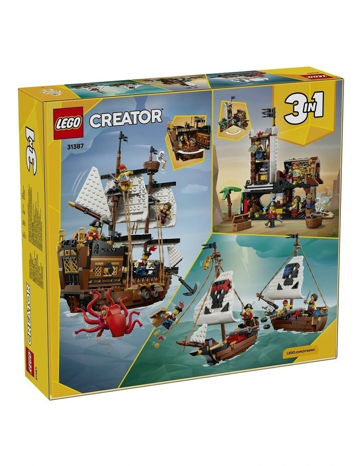 3 in 1 Iconic Creator Pirate Ship Building Toy 31387 image 7