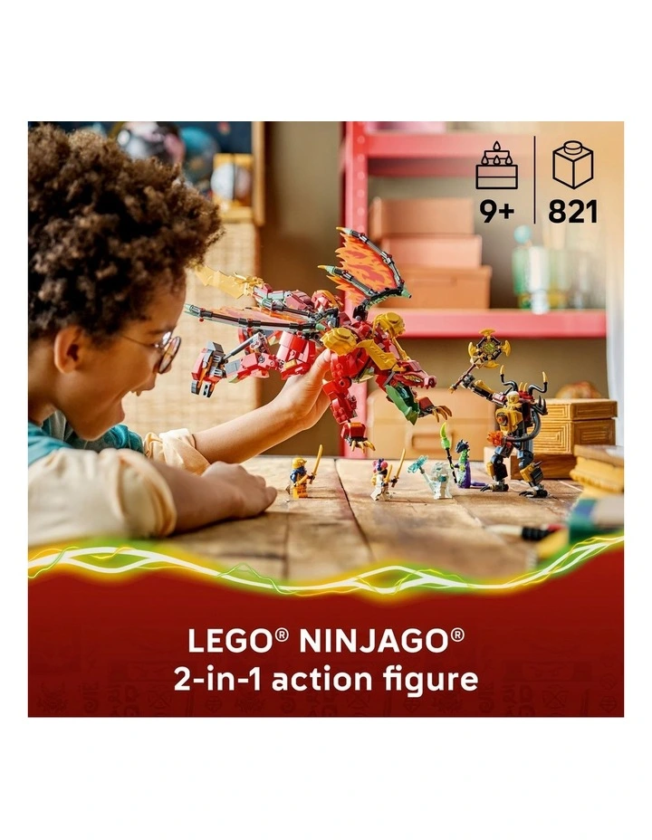 Wyldfyre's Transforming Dragon Mech Ninjago Building Set 71868 image 2