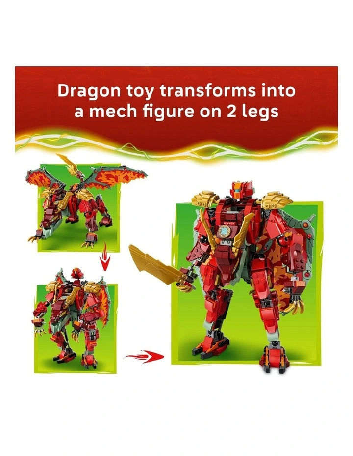 Wyldfyre's Transforming Dragon Mech Ninjago Building Set 71868 image 3