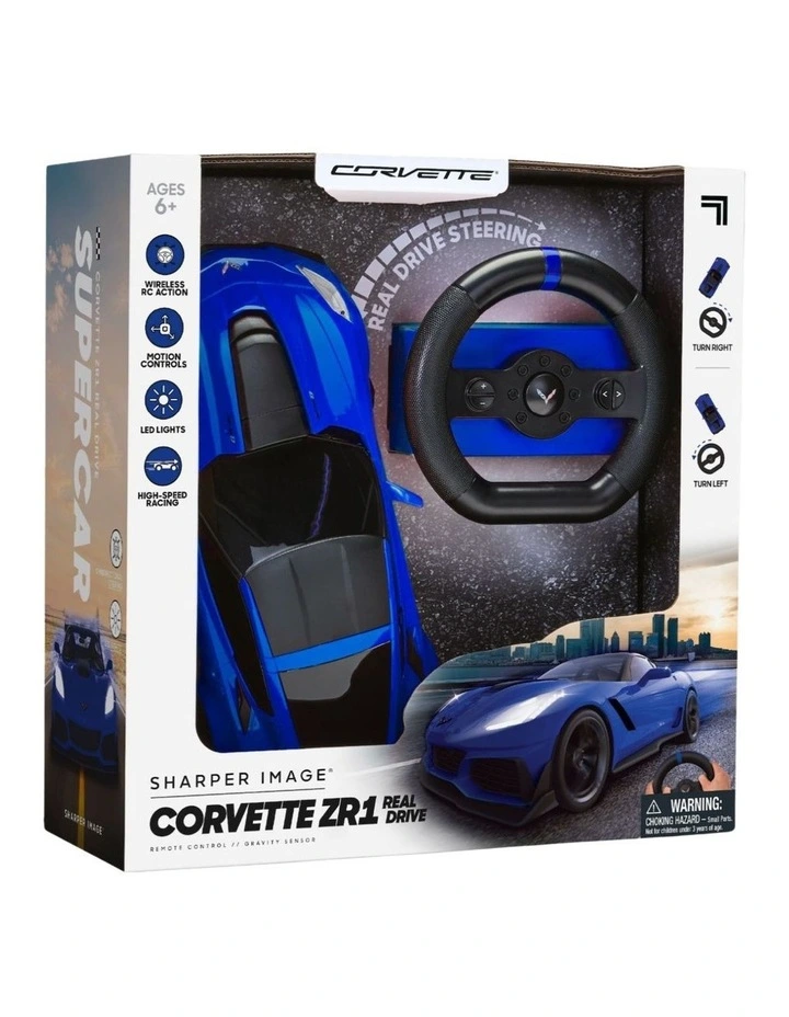 Sharper Image Toy RC Real Drive 1:16 GM Corvette_Blue image 3