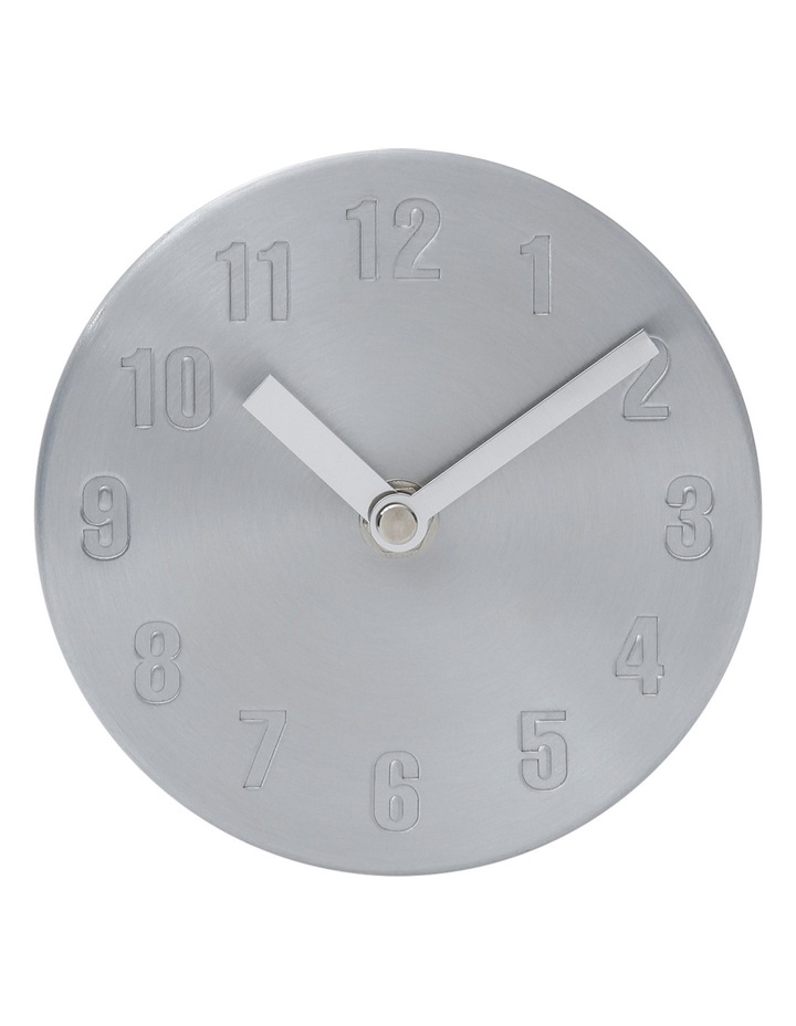 Round Silver Face Table Clock 12cm Round Silver Face Table Clock 12cm Image 1