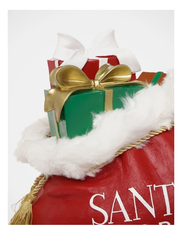 Heirloom Christmas Polyresin Gift Bag Shape Door Stopper in Red image 2
