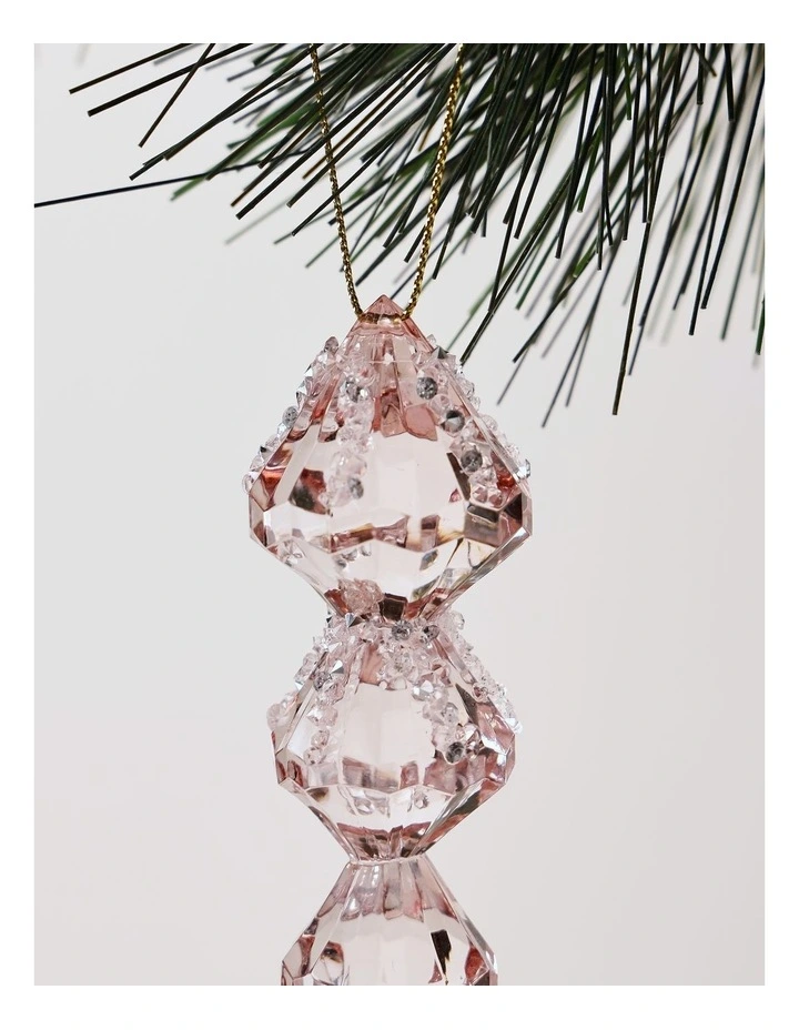 Luxe Christmas Acrylic Icicle Ornament Blush Pink image 2