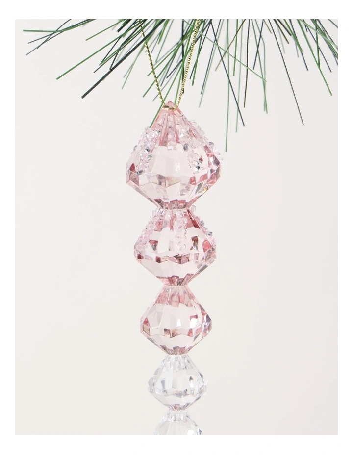 Luxe Christmas Acrylic Icicle Ornament Blush Pink image 2