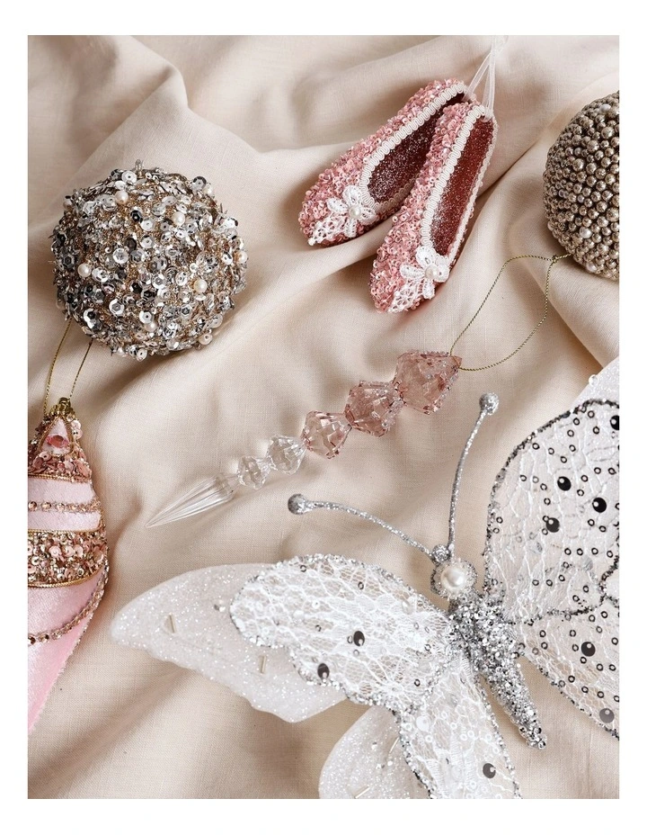 Luxe Christmas Acrylic Icicle Ornament Blush Pink image 4