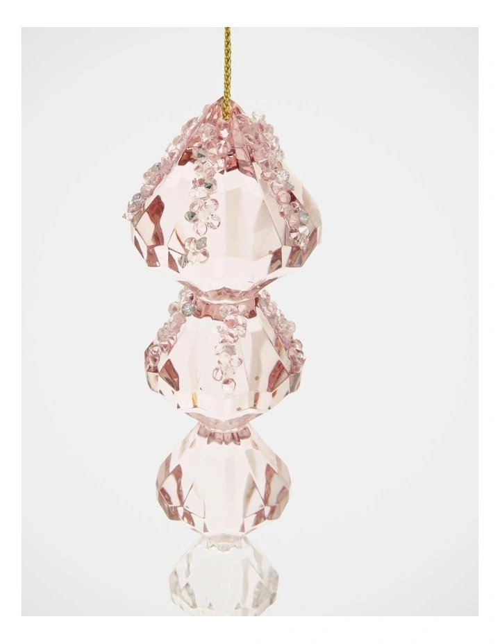 Luxe Christmas Acrylic Icicle Ornament Blush Pink image 5