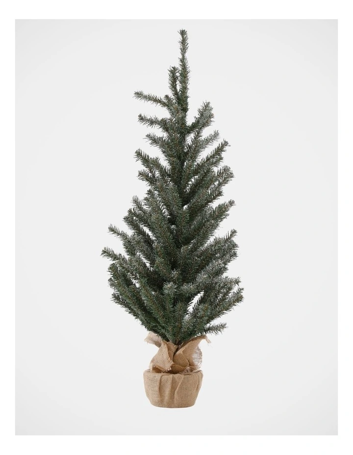 Eucalyptus Christmas Table Top Tree in Hessian Pot image 1