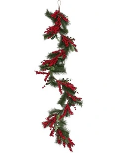 Heirloom Christmas 168cm Traditional Red Berries Garland Multi
