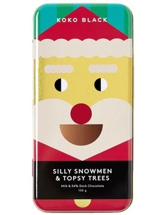 Pencil Tin Milk & Dark Chocolate Snowman & Trees 165g