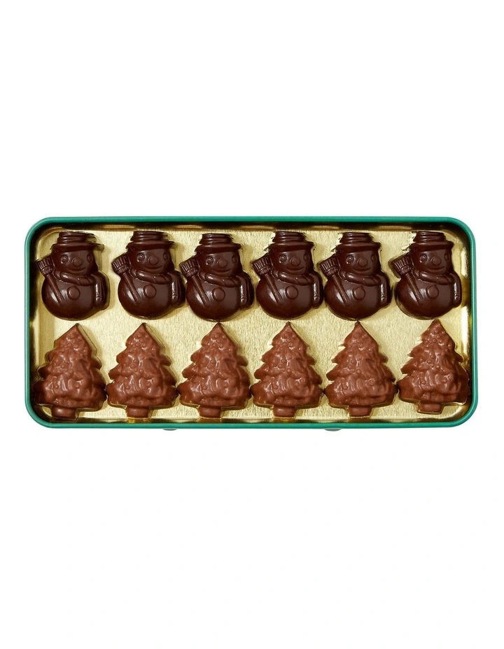 Pencil Tin Milk & Dark Chocolate Snowman & Trees 165g image 2