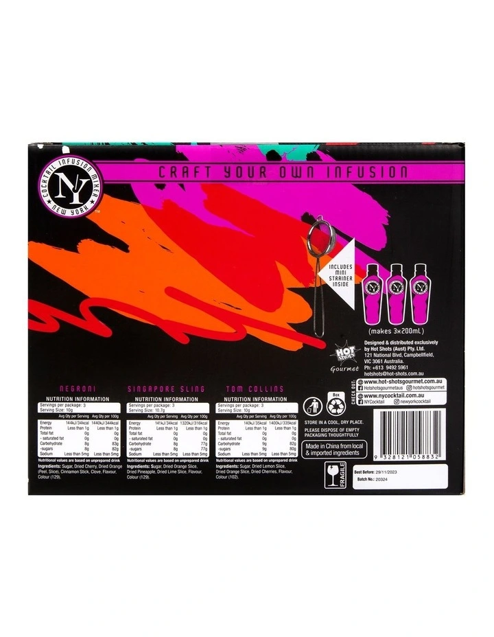 Negroni, Singapore Sling and Tom Collins Gin 3 Pack Sampler image 2