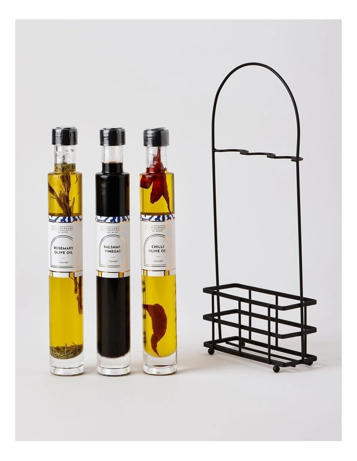 Flavoursome Oil & Vinegar Trio in Metal Rack 525ml image 2