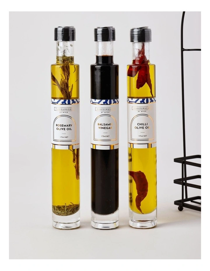 Flavoursome Oil & Vinegar Trio in Metal Rack 525ml image 3