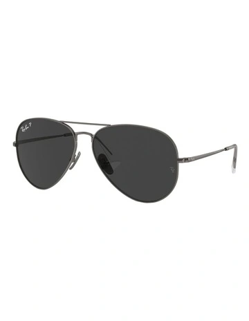 Aviator Titanium Polarised Sunglasses in Grey