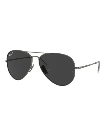 Aviator Titanium Polarised Sunglasses in Grey