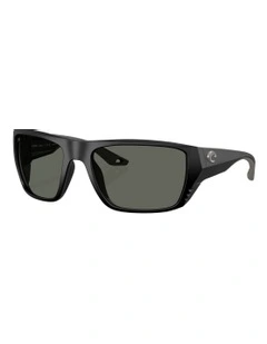 Finlet Injected Polarised Sunglasses in Black