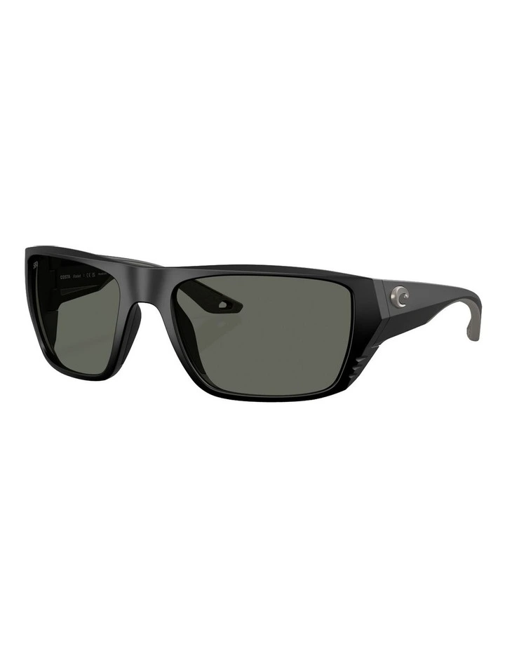 Finlet Injected Polarised Sunglasses in Black image 1