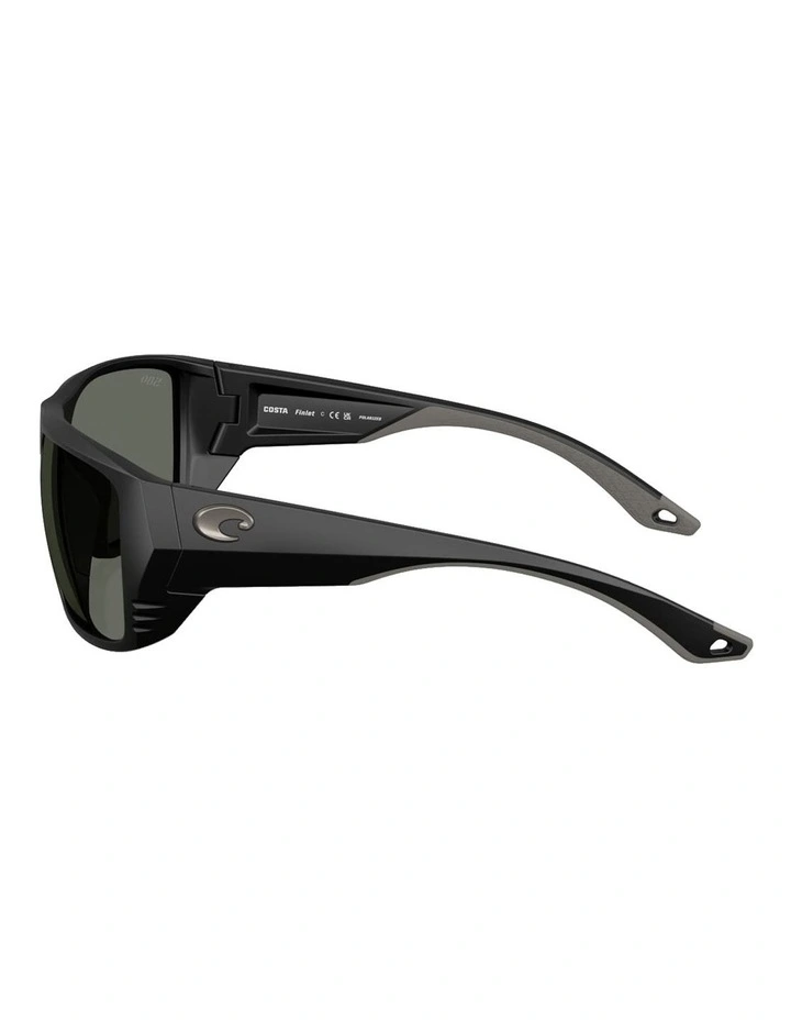 Finlet Injected Polarised Sunglasses in Black image 3