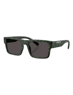 Omgee Injected Sunglasses in Matte Black/Gekko Green Splatter