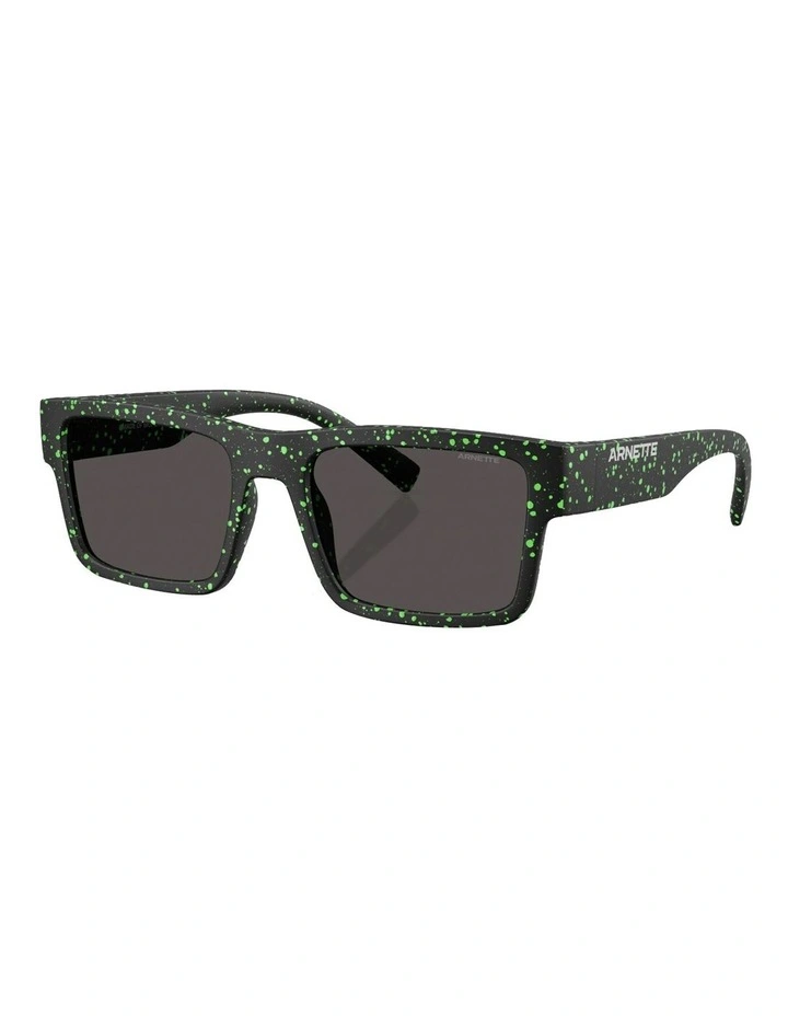 Omgee Injected Sunglasses in Matte Black/Gekko Green Splatter image 1