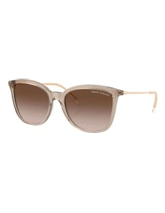 Injected Sunglasses in Opalescent Light Beige