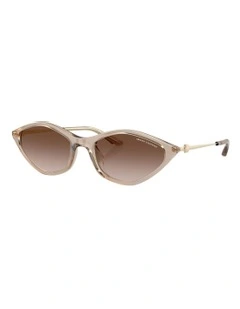 Injected Sunglasses in Opalescent Light Beige