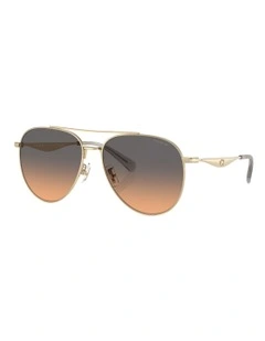 Coach CW193 Metal Sunglasses in Gold