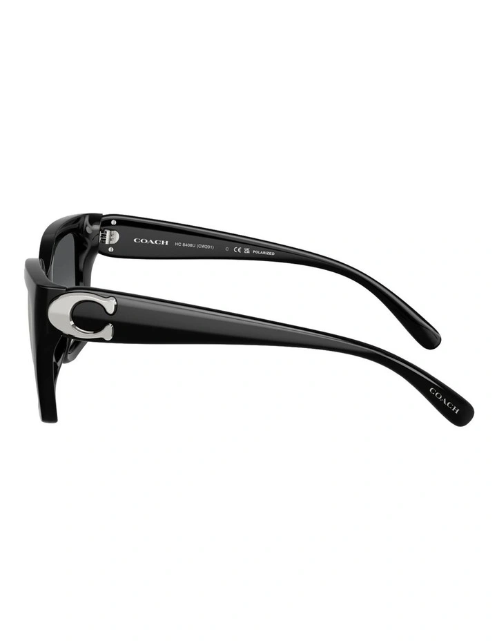 Coach CW195 Injected Polarised Sunglasses in Black image 3