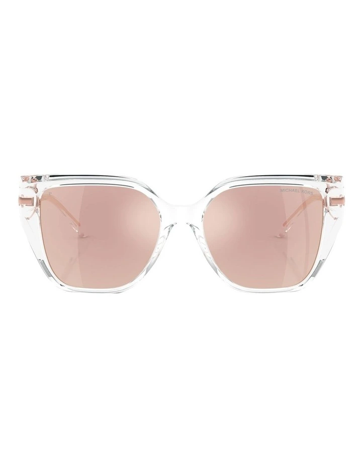 Michael Kors St. Barths Injected Polarised Sunglasses in Transparent image 2