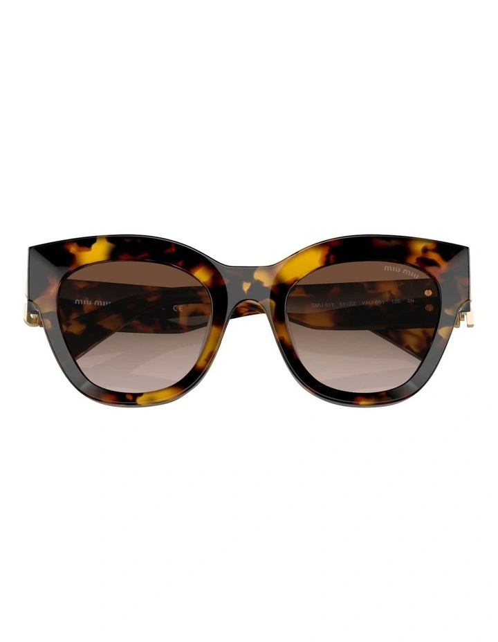 Miu Miu MU 01YS Acetate Sunglasses in Tortoise image 5
