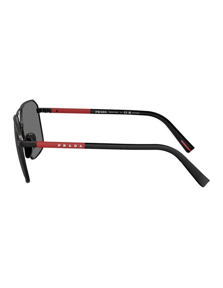 Metal Polarised Sunglasses in Black image 3