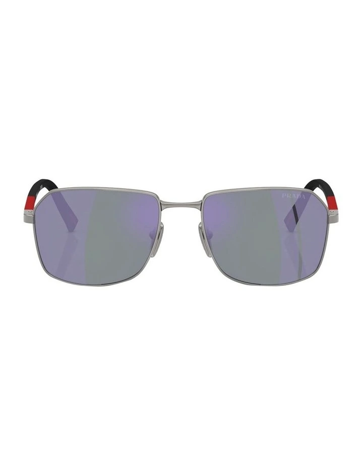 Prada Linea Rossa  Metal Sunglasses in Silver image 2