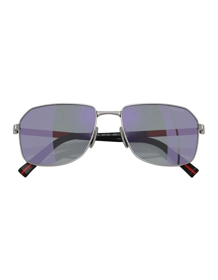 Prada Linea Rossa  Metal Sunglasses in Silver image 4
