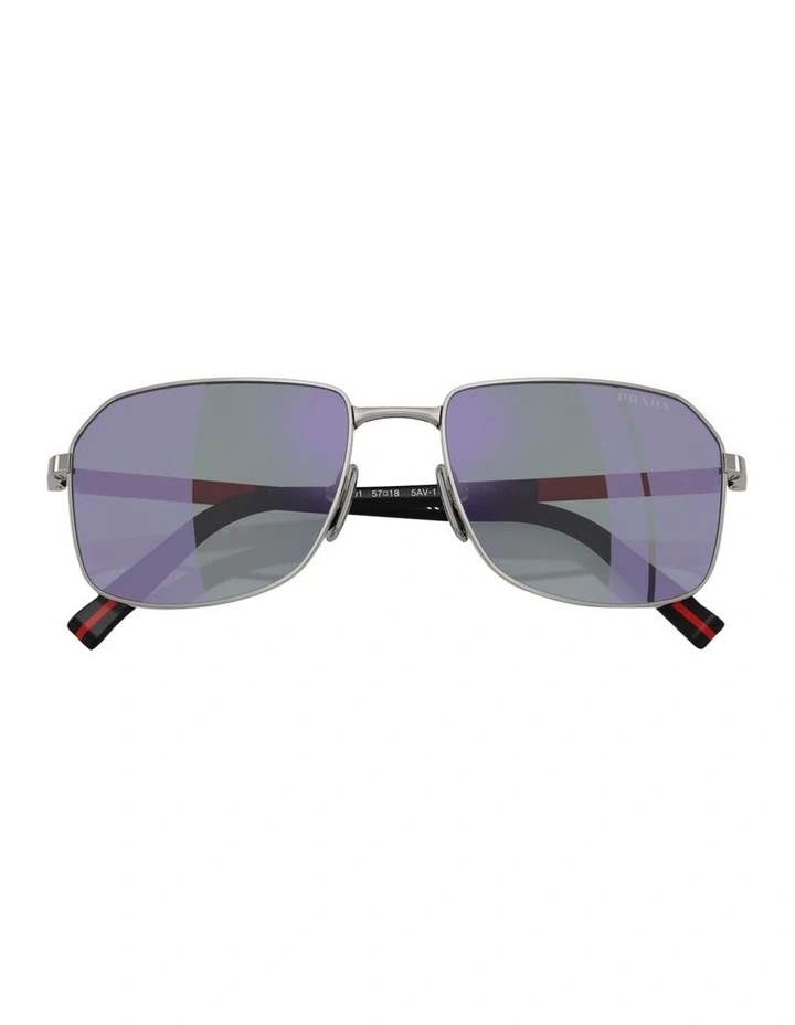 Prada Linea Rossa  Metal Sunglasses in Silver image 5