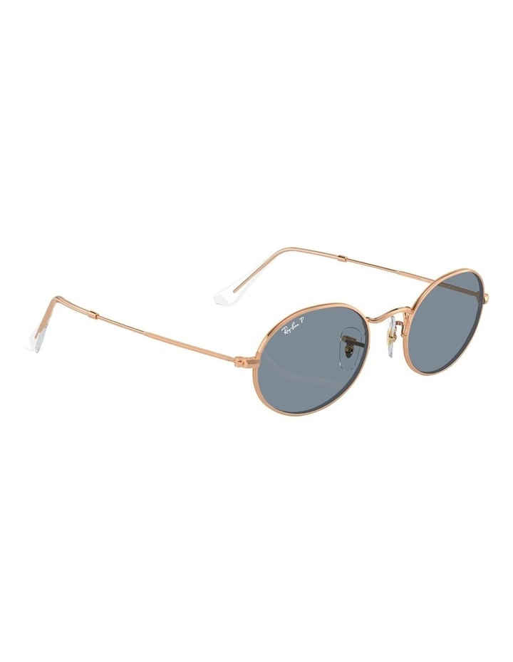 Ray-Ban Oval Metal Metal Polarised Sunglasses in Pink image 6