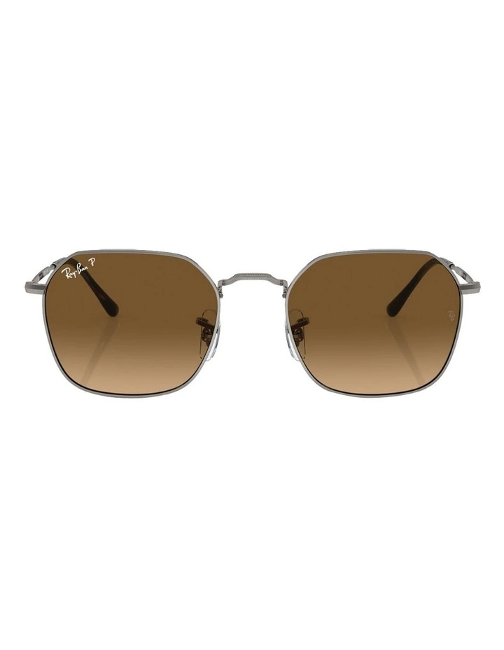 Jim Metal Polarised Sunglasses in Silver image 1