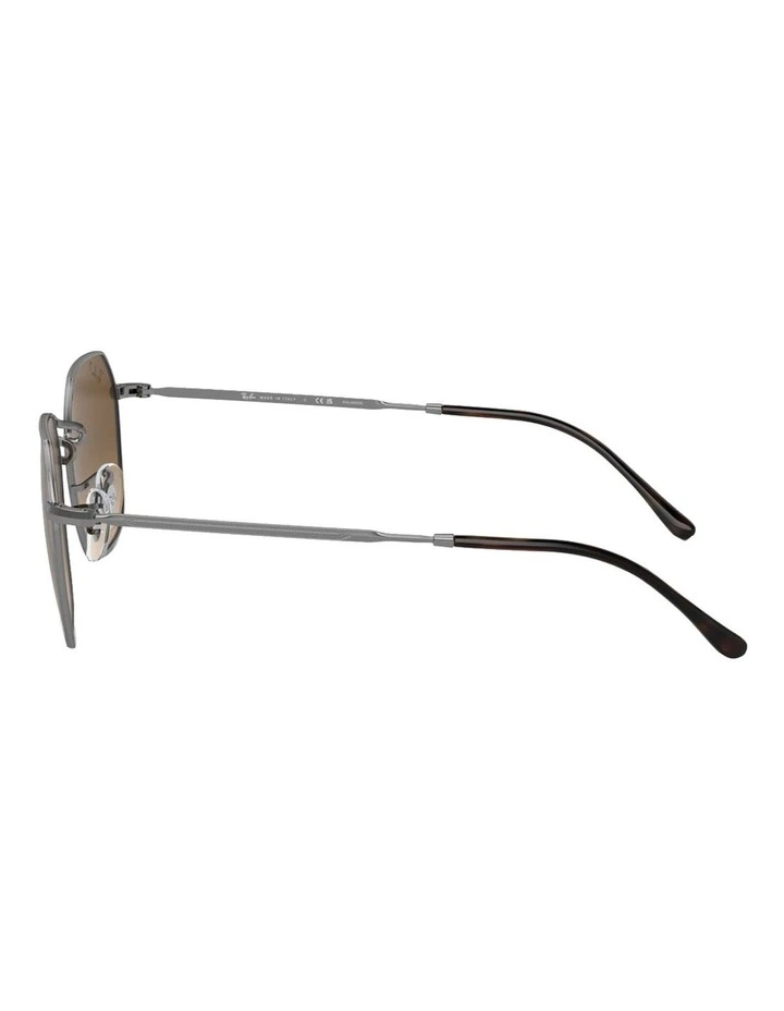 Jim Metal Polarised Sunglasses in Silver image 3