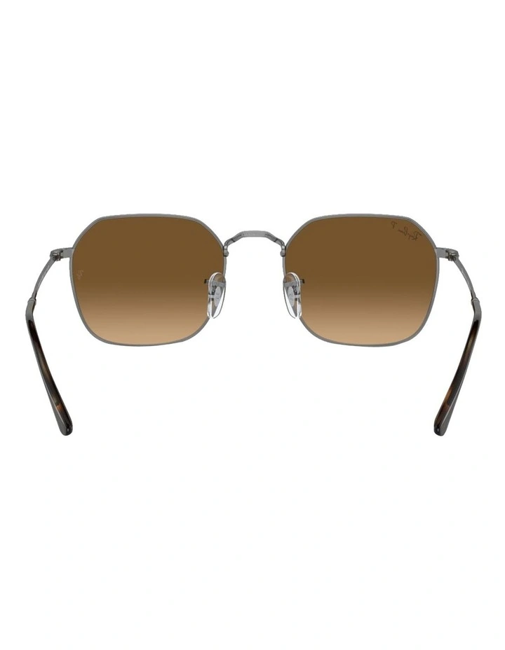 Jim Metal Polarised Sunglasses in Silver image 4