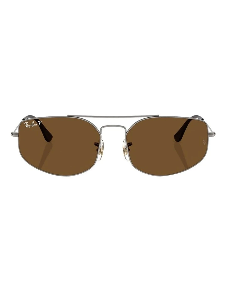 Ray-Ban Explorer V Metal Polarised Sunglasses in Silver image 2