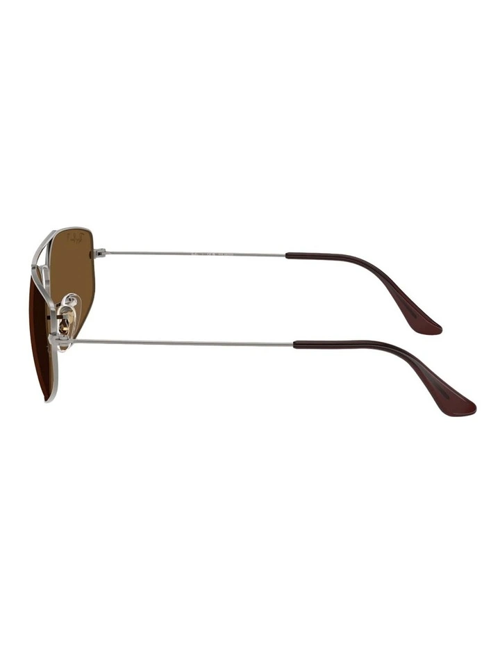 Ray-Ban Explorer V Metal Polarised Sunglasses in Silver image 3