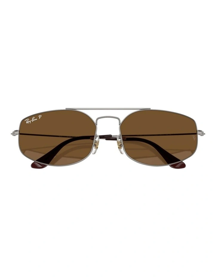 Ray-Ban Explorer V Metal Polarised Sunglasses in Silver image 5