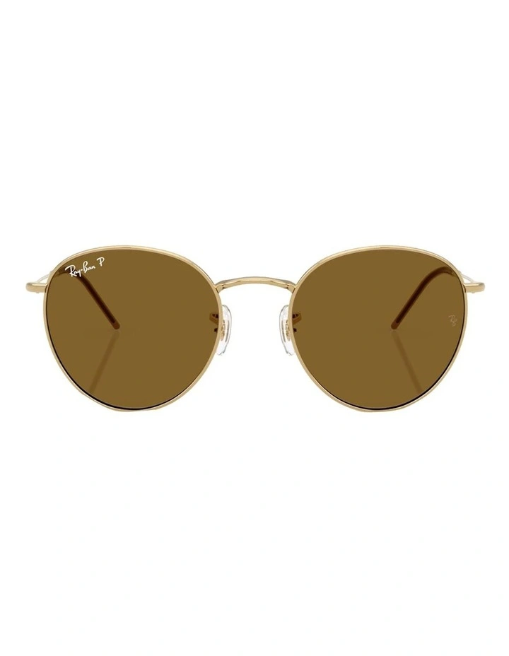 Ray-Ban Round Reverse Metal Polarised Sunglasses in Gold image 2